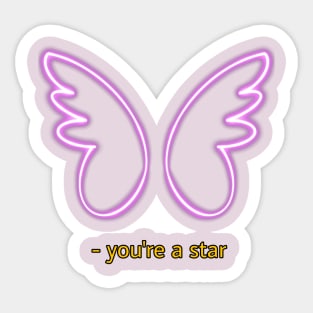 butterfly "you're a star" Sticker